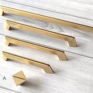 Brushed Gold Cabinet Pull Handle Knob Dresser Knobs Pulls Drawer Pulls Handles Cabinet Knobs Pull Handle Kitchen Furniture Lynns Hardware