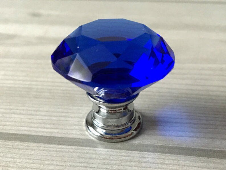 Blue Glass Knob Dresser Knob Crystal Drawer Knobs Pulls Handle Etsy