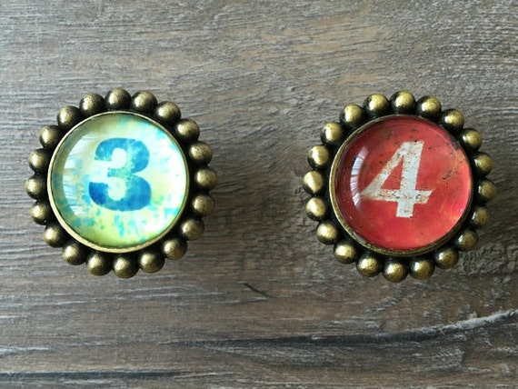 Vintage Look Number Knob Numbered Drawer Knobs Dresser Knob Etsy