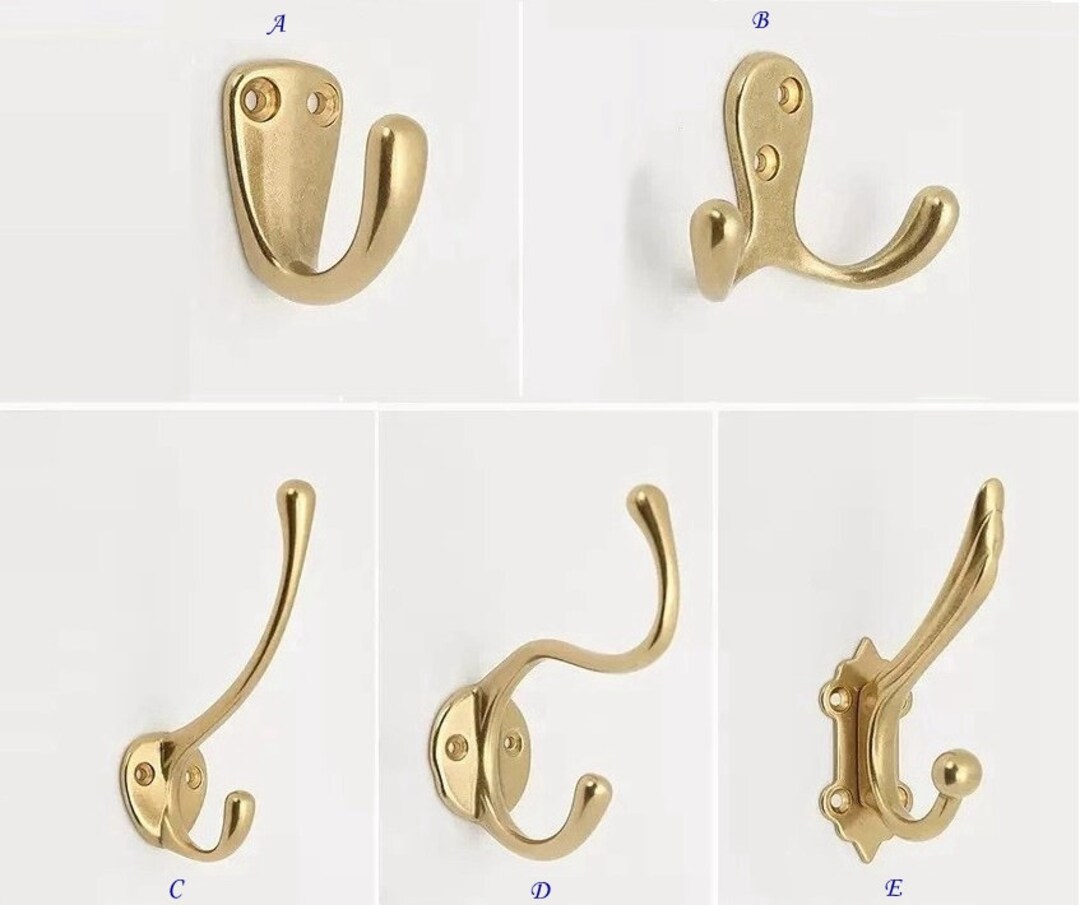 Small Wall Hooks Brass Hook Decorative Hooks Wall Hook Antique Bronze Black  Retro Coat Hangers Rack Hooks Lynns Hardware Versatile Hooks 