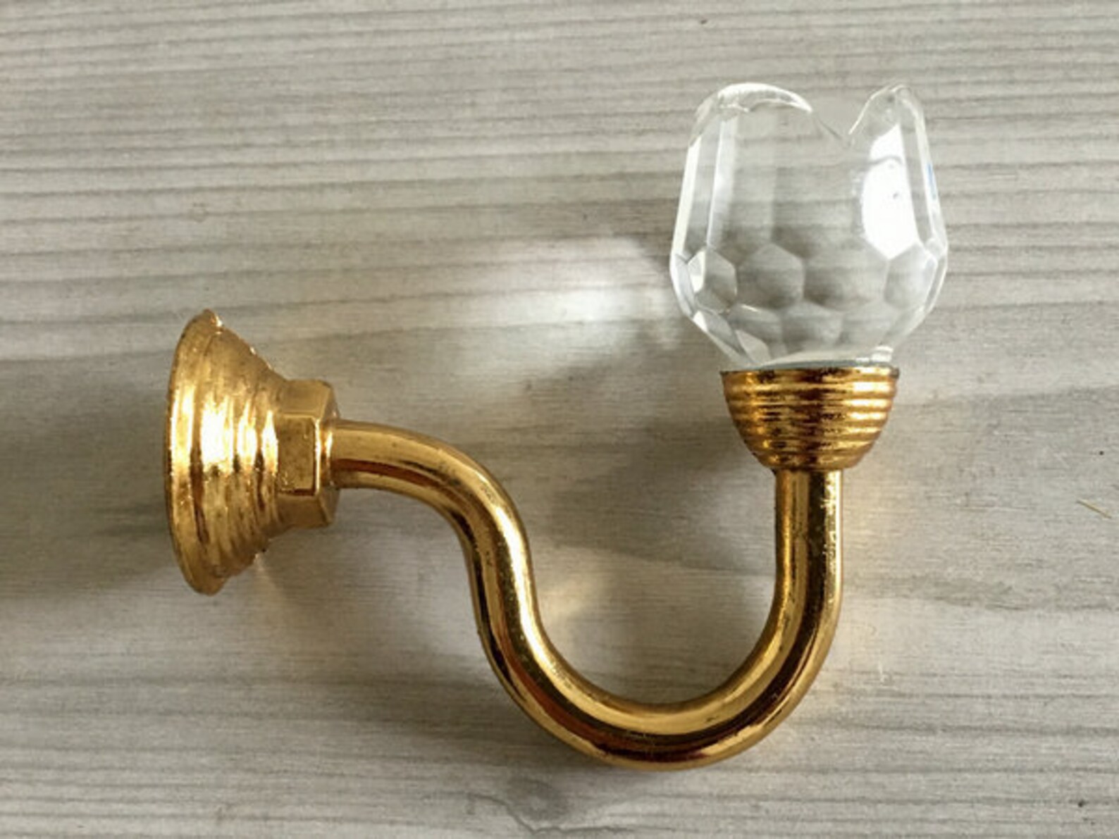 Rose Glass Wall Hooks Decorative Hooks Clear Crystal Black Etsy