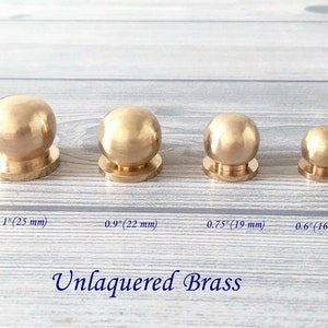 Brass Knob Unlaquered MCM Knob Black Gold Brass Mini Knob Tiny Small Cabinet Knobs Dresser Pull Drawer Pulls Antique Bronze Lynns Hardware Unlaquered Brass