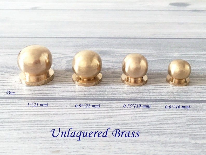 Brass Knob Unlaquered MCM Knob Black Gold Brass Mini Knob Tiny Small Cabinet Knobs Dresser Pull Drawer Pulls Antique Bronze Lynns Hardware Unlaquered Brass