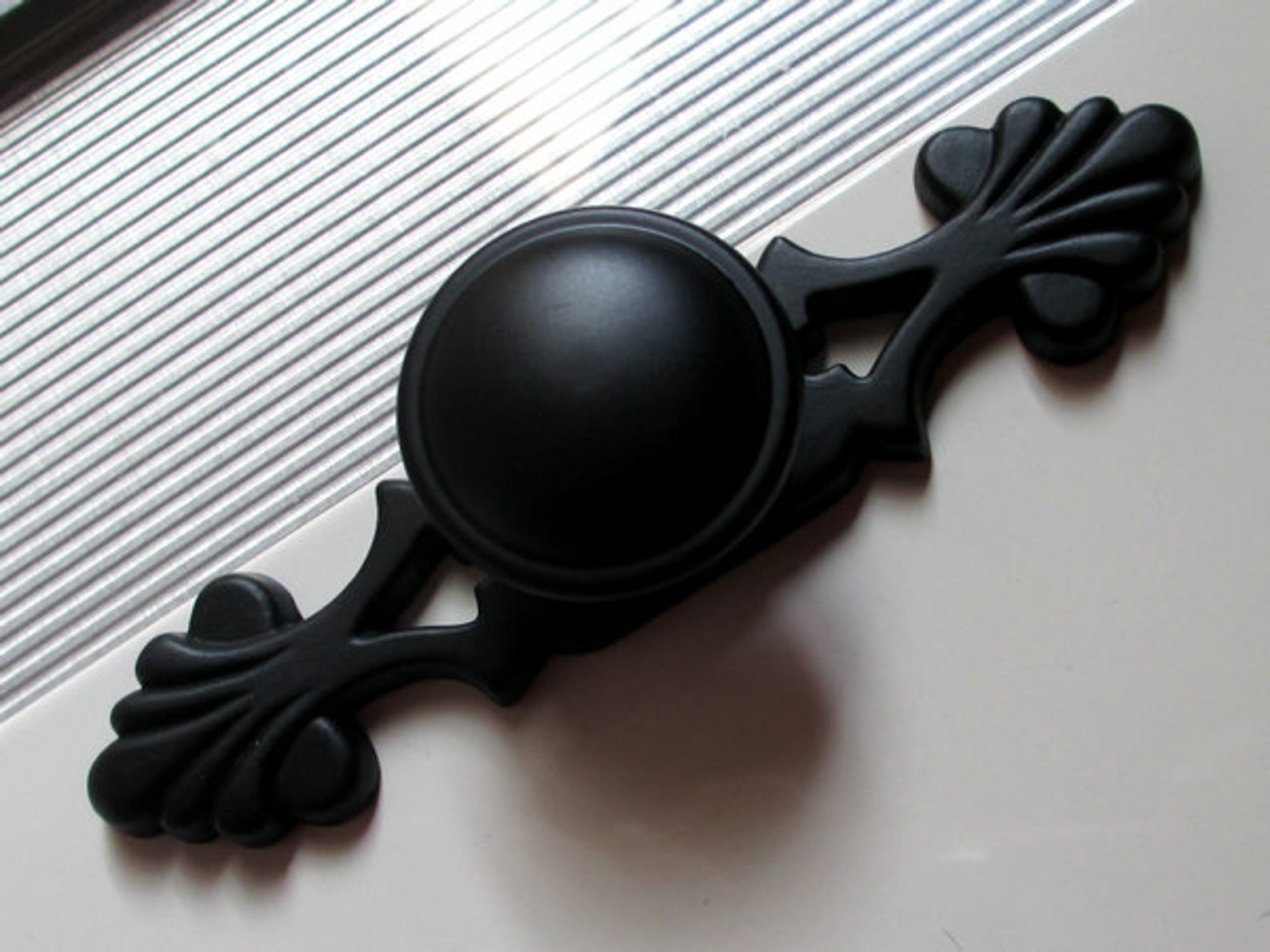 Black Dresser Knobs / Drawer Knob Pulls Handles Backplate Etsy