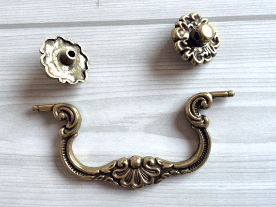 4 Rustic Dresser Pulls Drawer Pull Handles Drop Bail Pulls Dark