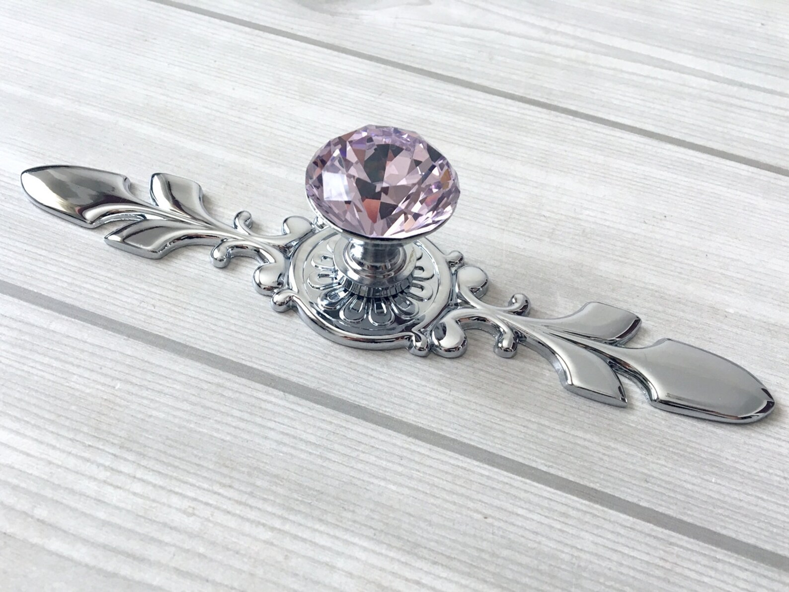 Pink Glass Dresser Knob Pull Crystal Drawer Knobs Pulls Handle Etsy