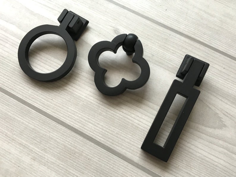 Black Drawer Drop Ring Pull Cabinet Door Knob Pulls Handle Dresser Knobs Rings Kitchen Cupboard Lynns Hardware