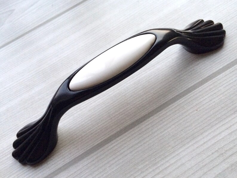 3.75 5 Black White Drawer Pulls Handles Dresser Knobs Pulls Etsy