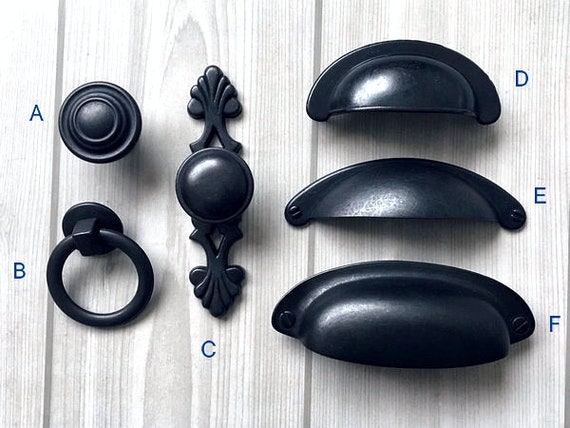 Antique Black Knob Rustic Cabinet Door Knobs Dresser Knobs Drawer