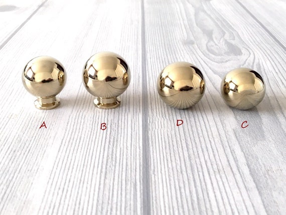 Sphere Brass Knobs Pulls Polished Brass Round Knob Drawer Pull MCM Cabinet  Knob Ball Drawer Knobs Dresser Pulls Gold Brass Lynns Hardware -  Canada