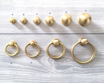 Brass Door Door Knobs 10 Small Solid - 3/8" Diameter - Gold Finish For  Jewelry Boxes & Furniture Brass Drawer Knobs