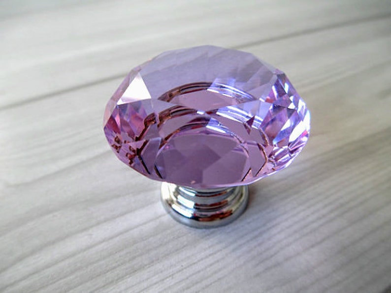 Purple Knob Knobs Glass Knobs Crystal Knob Dresser Knob Drawer Etsy