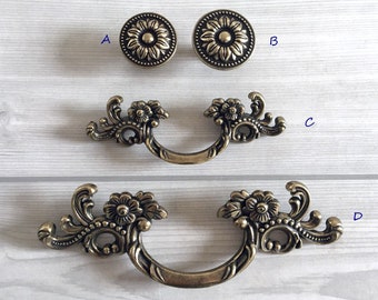 1.75" 2.5" 3.75" Drawer Pull Handles Dresser Pulls Antique Bronze Handle Cabinet Knobs Pull Handle 1 3/4" 2 1/2" 44 64 96 mm Lynns Hardware