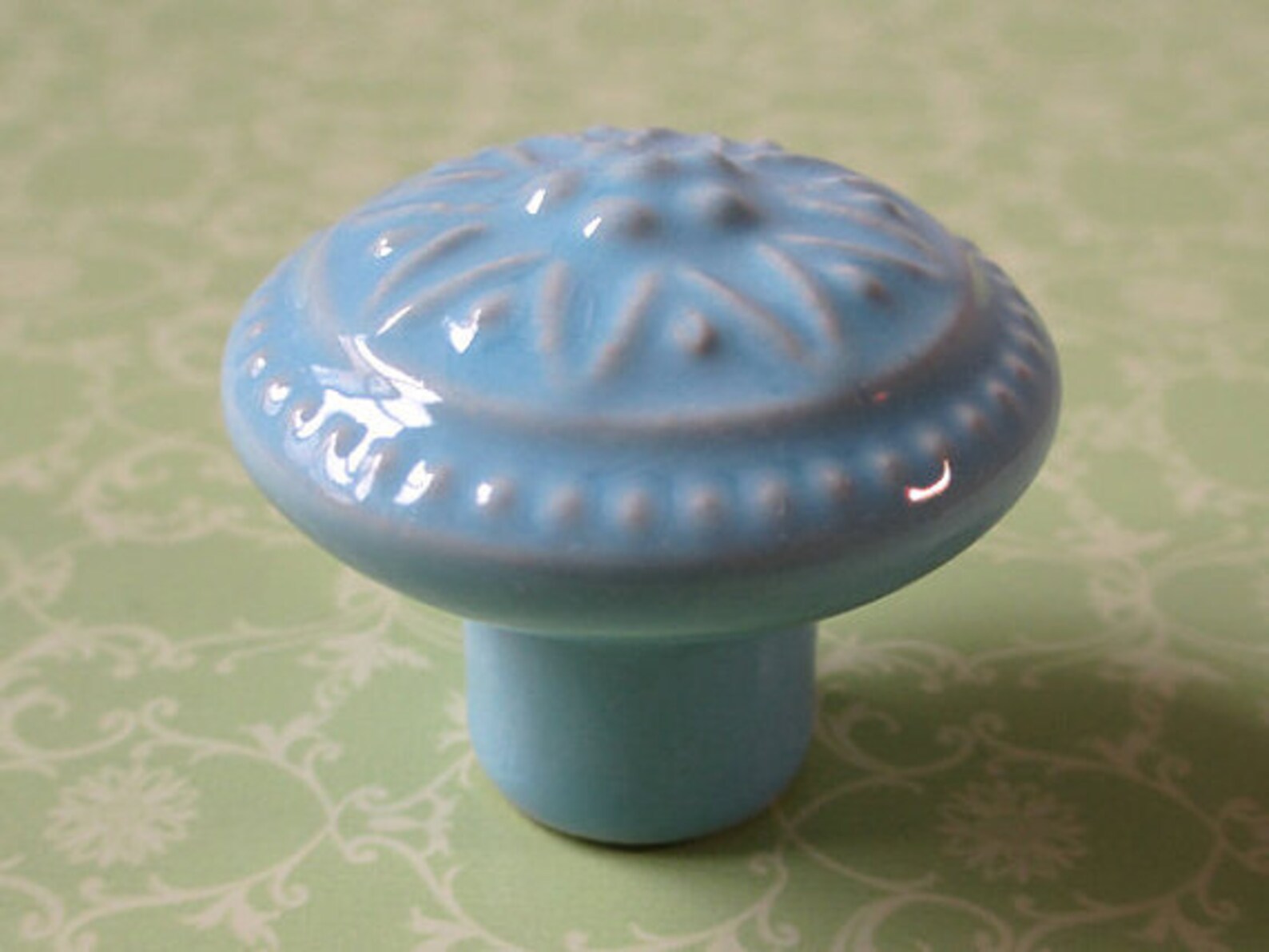 Blue Knob Knobs Pulls Decorative Dresser Knob Drawer Etsy