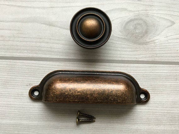 Vintage Style Shell Cup Pull Retro Bin Dresser Drawer Pulls Etsy