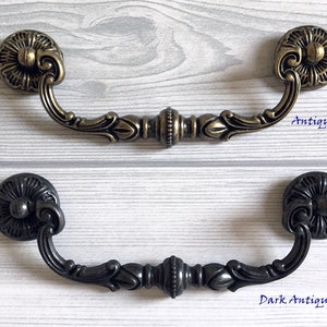 5.25" Vintage Look Bail Dresser Pull Handle Drawer Knobs Pulls Handles Rustic Dark Antique Bronze Cabinet Pull Lynns Hardware 5 1/4" 135 mm