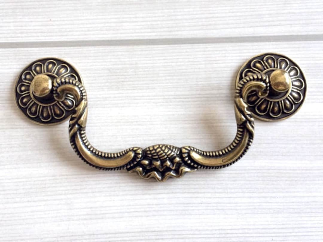 4 Rustic Dresser Pulls Drawer Pull Handles Drop Bail Pulls Antique ...