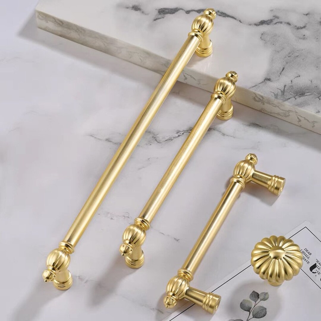 3.75" 5" 7.5" Brushed Gold Cabinet Pulls Drawer Pull Handles Dresser ...