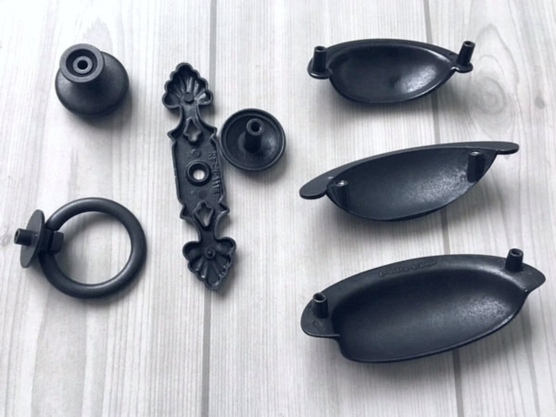 Antique Black Knob Rustic Door Knobs Dresser Knobs Etsy