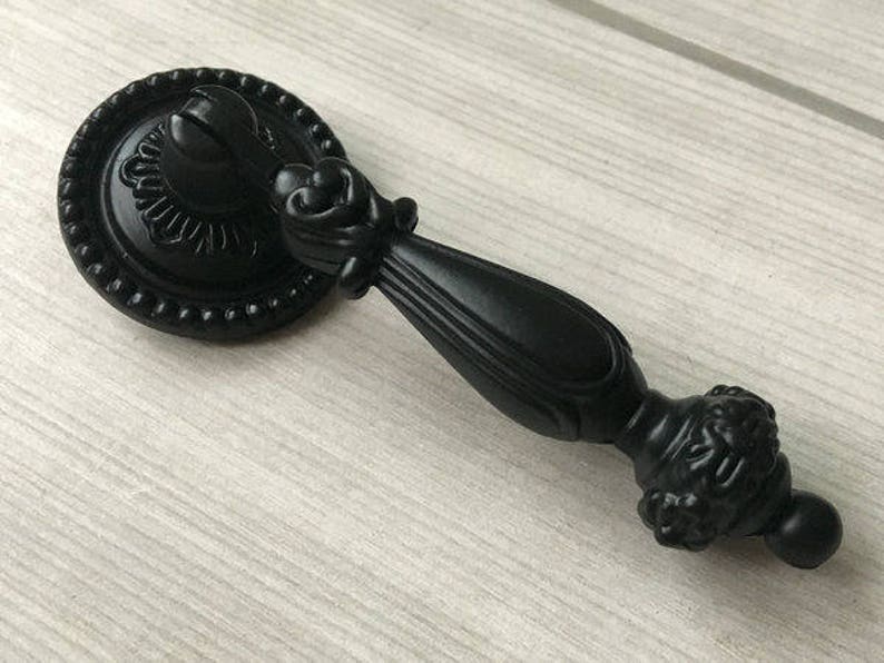 Black Drop Pull Drawer Knob Pull Handles Dresser Pulls Handle Etsy