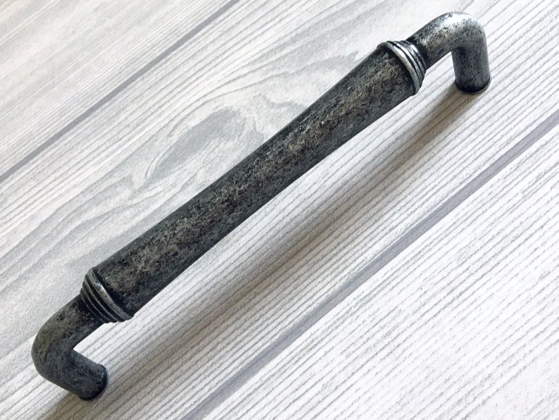 Antique Black Silver Pewter Cabinet Handles Pulls Kitchen - Etsy