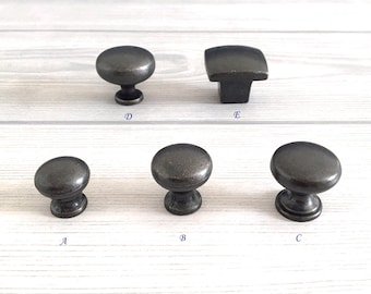 Vintage Look Drawer Knob Tiny Knobs Small Cabinet Door Knobs Dresser Drawer Pulls Handles Dark Antique Bronze Retro Knob Pull Lynns Hardware