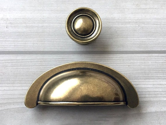 BE-TOOL 2/4Pcs Vintage Drawer Pulls Handles Dresser Drawer Handle for Home  Cabinets Office Desk Brass