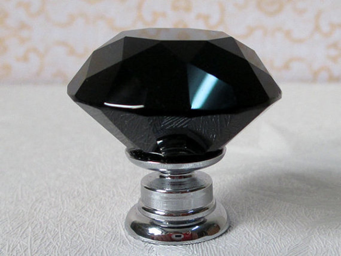 Black Glass Knobs / Dresser Knobs / Drawer Knobs Pulls Handles Etsy
