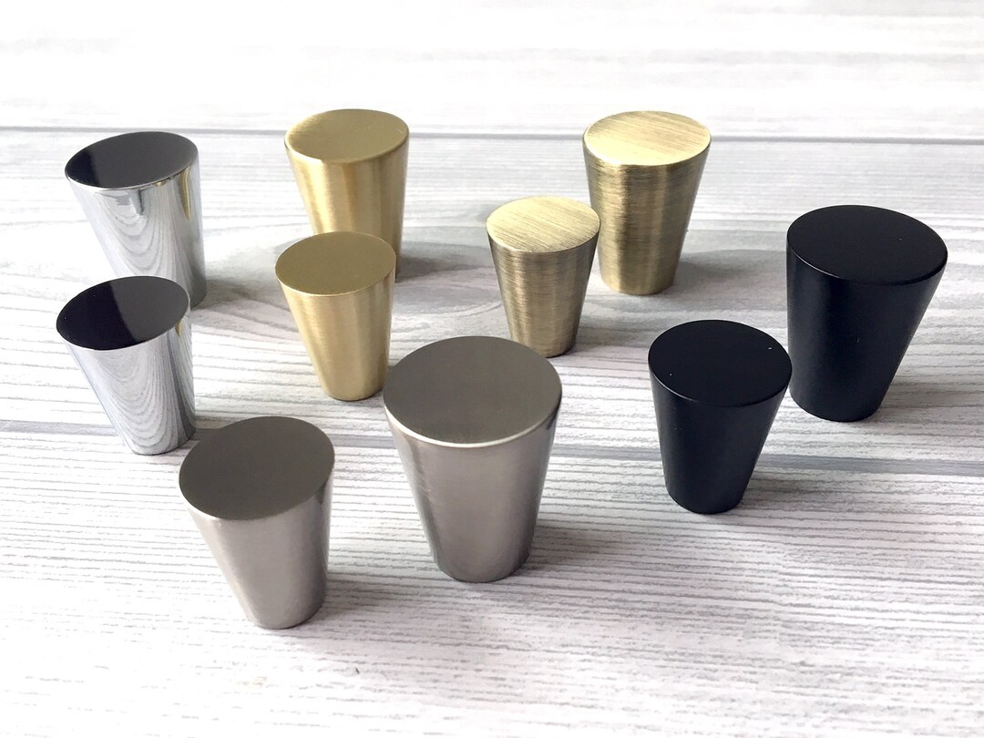 Taper Shaped Drawer Pull Cone Knob Brushed Gold Conical Knob Matte