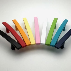 3" 3.75" 5" Colorful Knob Drawer Pulls Cabinet Door Handle Dresser Pull Handles Kids Blue Orange Yellow Red Pink Black White Green 76 96 128