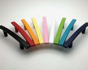 3" 3.75" 5" Colorful Knob Drawer Pulls Cabinet Door Handle Dresser Pull Handles Kids Blue Orange Yellow Red Pink Black White Green 76 96 128