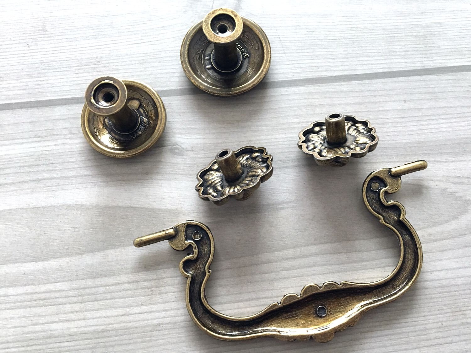 4 Vintage Style Drop Bail Drawer Pull Knob Dresser Pulls Etsy