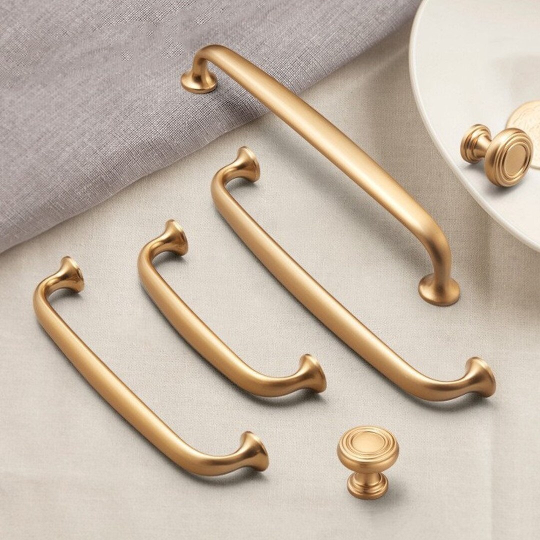 3.75" 5" 6.25" Champagne Gold Cabinet Pulls Handles Dresser Drawer ...