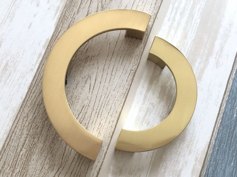 3.75 5 Matte Black Half Circle Pulls Etsy