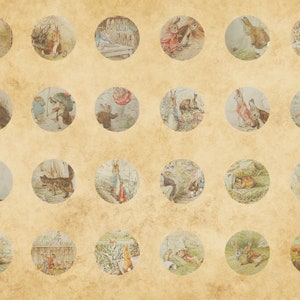 Peter Rabbit - Digital Collage Sheet - 1 Inch Round Circles - INSTANT ...
