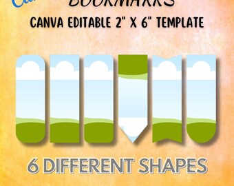Modello di segnalibro digitale Canva modificabile, segnalibri stampabili, crea il tuo modello di segnalibro, modello di cornice per segnalibro Canva personalizzabile
