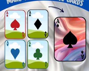 Ontwerp je eigen canva-sjabloon voor speelkaarten, Ace speelkaarten canvas lijst, bewerkbare speelkaarten slepen en neerzetten sublimatieontwerp, pokerkaarten