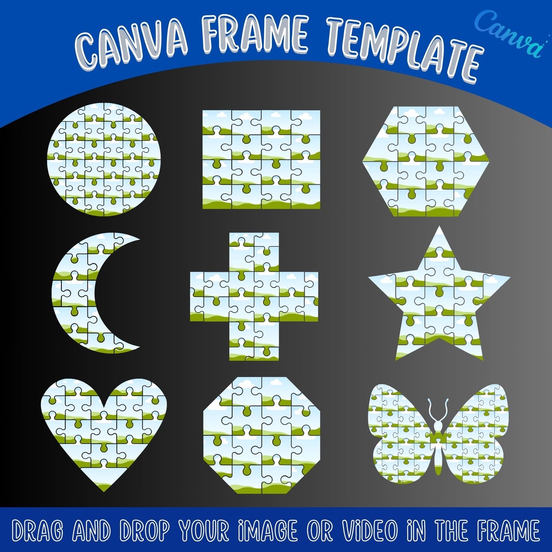 Design Your Own Editable Canva Frame Template, Heart Photo Collage ...