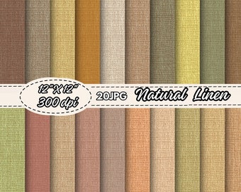 Peut inclure: Ensemble de 20 textures de papier numérique dans différentes nuances de brun, beige et vert. Les textures ressemblent à du tissu de lin naturel. Chaque papier mesure 30,48 cm sur 30,48 cm et 300 dpi.