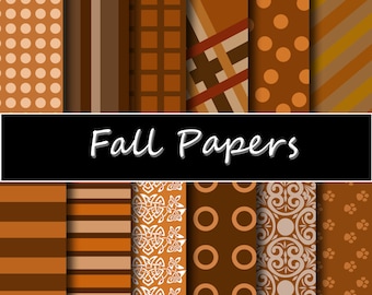 Fall Autumn Harvest Digital Paper Pack - Instant Download "FALL AUTUMN HARVEST" printable papers,scrapbooking papers, invites, cards