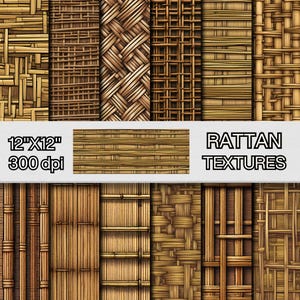 Rattan Textur, digitale Papiere, Weidengeflecht Hintergründe, Natur inspiriert Korbgeflecht Muster, Scrapbooking Papiere, Sofort Download