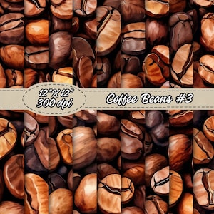 Aquarell Kaffeebohne Digital Paper Pack, Traum des Kaffeeliebhabers, druckbare Kaffeebohne Scrapbook Papier, Luxus Kaffeebohne Muster Hintergrund