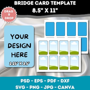 Modello di cornice per carte da gioco vuote Canva, modello SVG per carte da gioco, modello di carta da bridge modificabile tramite trascinamento della selezione, carte collezionabili fai da te da 2,25"X3,5"