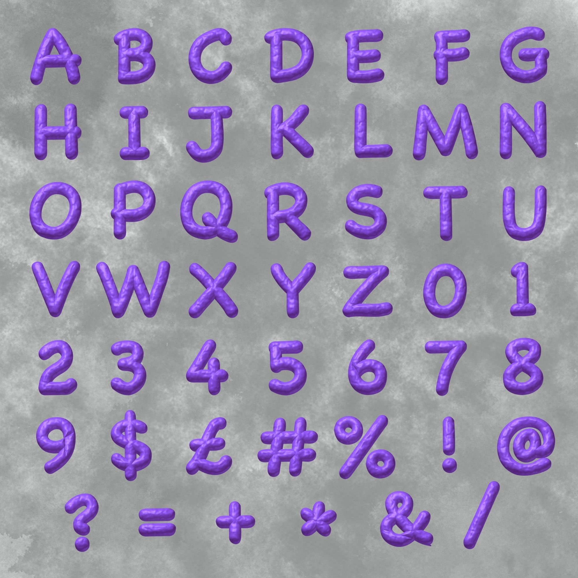 3D Play Dough Alphabet Letters Clip Art Set, Clay Font SVG, Modeling ...