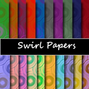 Swirl Digital Paper Pack - Kreis Swirl Muster Digitaler Hintergrund - Swirl Scrapbooking Papers - Instant Download - Kommerzielle Nutzung