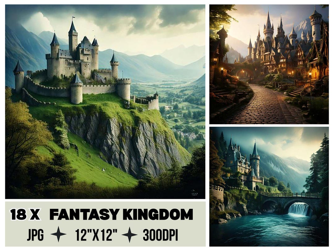 Medieval Fantasy Kingdom Digital Paper Pack| Gothic Castle Scrapbook ...