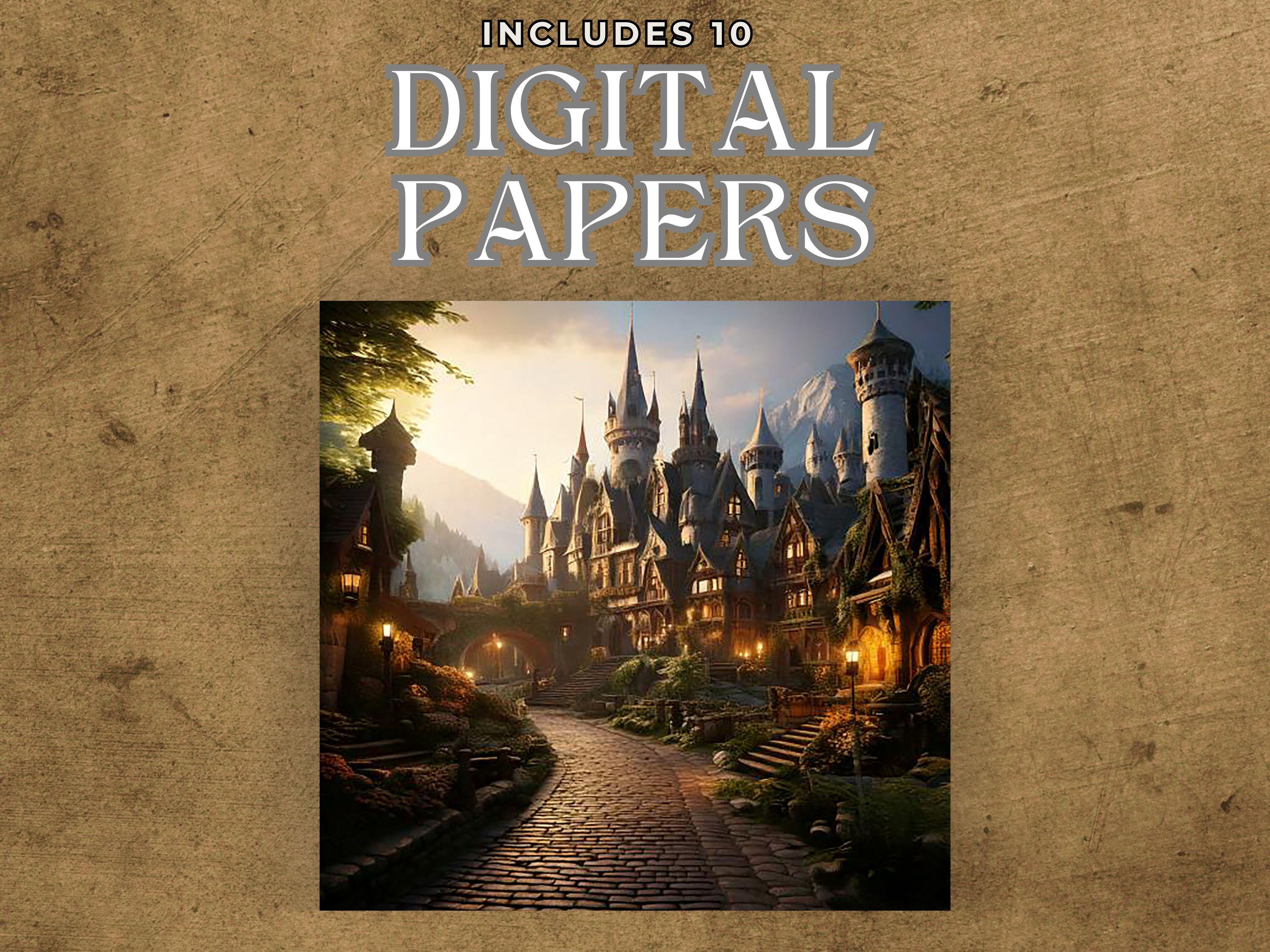 Medieval Fantasy Kingdom Digital Paper Pack| Gothic Castle Scrapbook ...