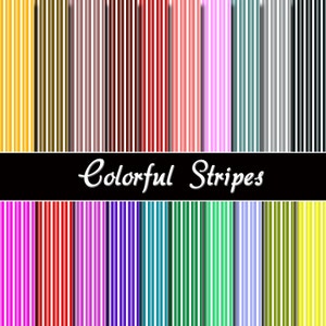 Colorful Stripes Digital Paper Pack - Instant Download printable "STRIPED PAPERS " for scrapbooking, cardmaking, craftmaking, invites no.031