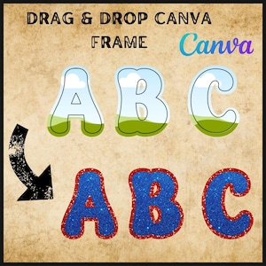 Design Your Own Canva Double Letters, Canva Frame Template,Drag&Drop Editable Letter  Frames, Unique Gift Idea, DIY Personalized Gift