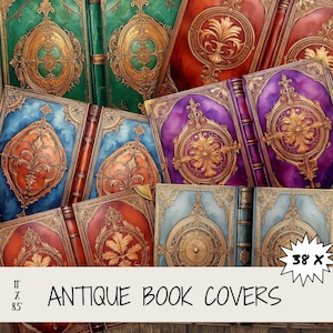 Antik Buchumschlag Junk Journal Kit | Vintage Druckbare Seiten | Verziertes Junk Journal Ephemera | Rustikales Scrapbook Zubehör | Bastelpackung